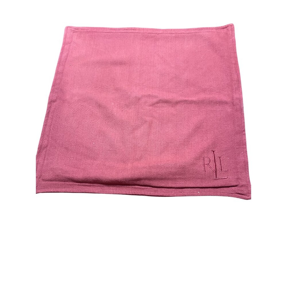 Ralph Lauren Monogram Maroon Throw Pillow Cover 20" x 20" Burgundy Red Wine